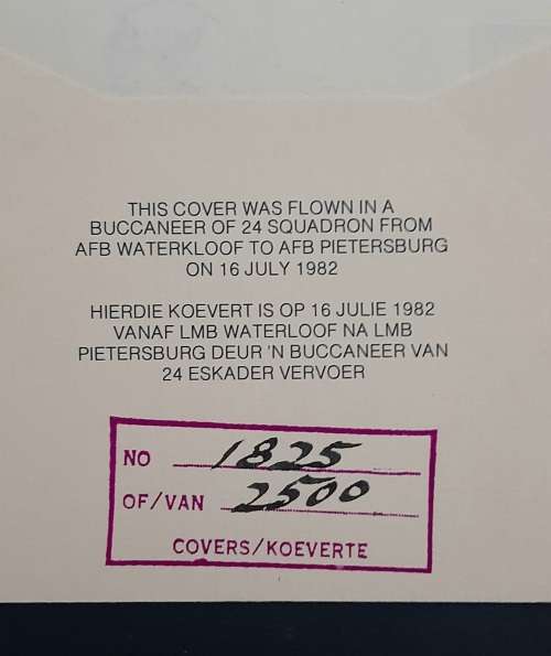 ** South African Air Force: 24 Squadron ` Boston Shuttle Service` FDC Signed w/ Insert.**