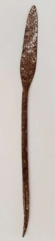 ** Late 19th Century Zulu  `Umkhonto` Forged Iron Throwing Spear Head (46cm).**