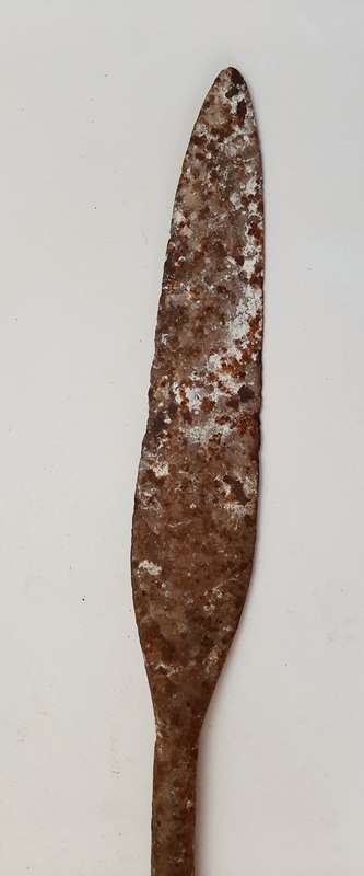 ** Late 19th Century Zulu  `Umkhonto` Forged Iron Throwing Spear Head (46cm).**