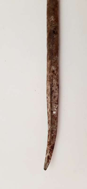 ** Late 19th Century Zulu  `Umkhonto` Forged Iron Throwing Spear Head (46cm).**