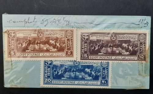 ** 1936 Anglo-Egyptian Treaty Complete Stamp Set (UNUSED).**