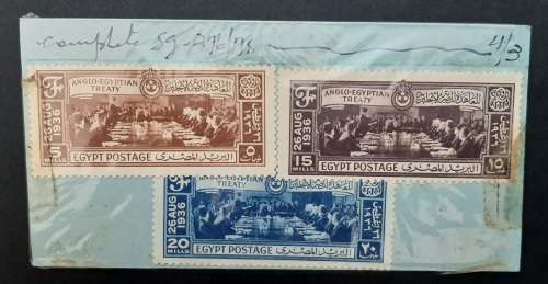 ** 1936 Anglo-Egyptian Treaty Complete Stamp Set (UNUSED).**