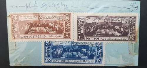 ** 1936 Anglo-Egyptian Treaty Complete Stamp Set (UNUSED).**