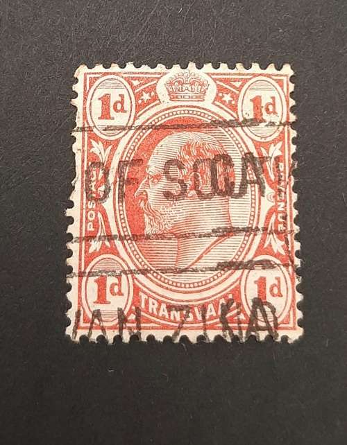 ** 1905 KEVII Transvaal 1d Red Stamp (USED)#1.**