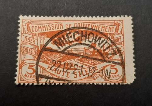 1920 French Zone Upper Silesia 5 Mark Stamp