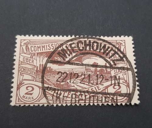 1920 French Zone Upper Silesia 2 Mark Stamp