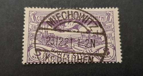 1920 French Zone Upper Silesia 3 Mark Stamp.