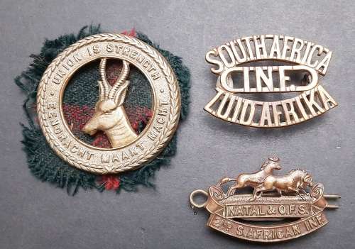 ** WW1 South African Infantry Insignia Lot (1st, 2nd and 4th Regiments).**
