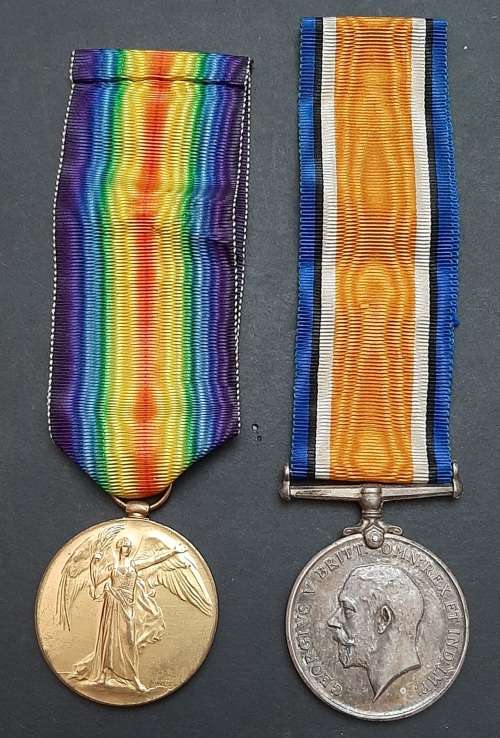 ** WW1 .925 Silver British War Medal and Victory Medal w/ Silk Ribbons (3rd South African Horse).**