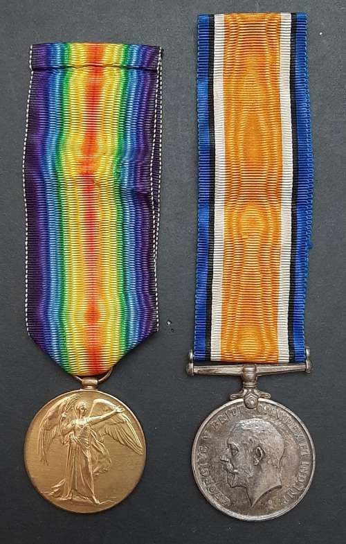 ** WW1 .925 Silver British War Medal and Victory Medal w/ Silk Ribbons (3rd South African Horse).**