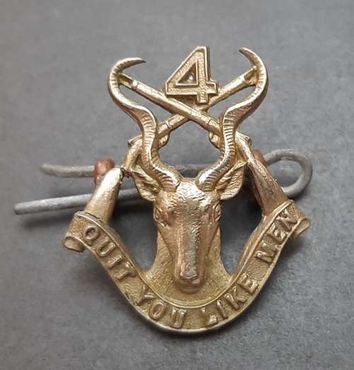 ** SCARCE: 1903-05   4th Battalion Transvaal School Cadets Collar Badge w/ Pin.**