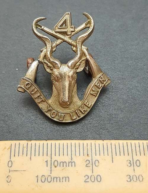 ** SCARCE: 1903-05   4th Battalion Transvaal School Cadets Collar Badge w/ Pin.**