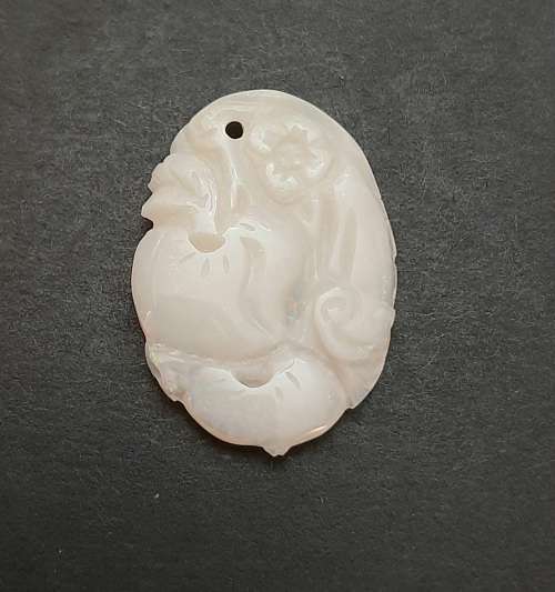 ** STUNNING- Late 19th Century Chinese White `Milky` Opal Pendants (26.55 carats).**