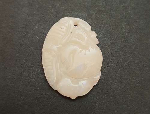 ** STUNNING- Late 19th Century Chinese White `Milky` Opal Pendants (26.55 carats).**