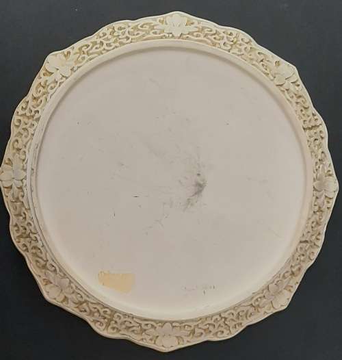 **EXQUISITE: Early 20th Century Chinese White Cinnabar Engraved Charger Plate(25cm x 25cm).**