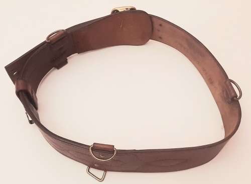 Boer War British Officer's Leather Mounted Infantry Sam Browne Belt - Patt.1897