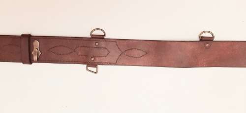 Boer War British Officer's Leather Mounted Infantry Sam Browne Belt - Patt.1897