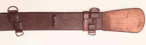 Boer War British Officer's Leather Mounted Infantry Sam Browne Belt - Patt.1897