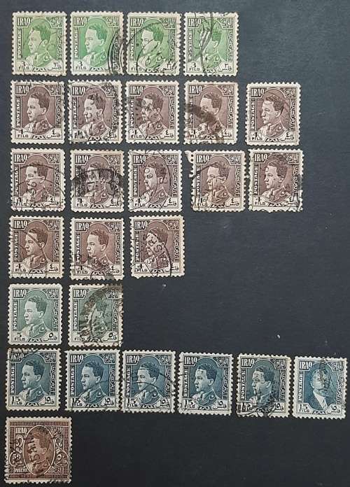 ** Bulk Lot : 1934 / 38 Iraq King Ghasi I  Stamp Series x 26 (USED).**