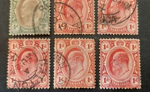 ** Lot 1908  KEVII Transvaal Colony ½d & 1d Stamps x6 (USED).**