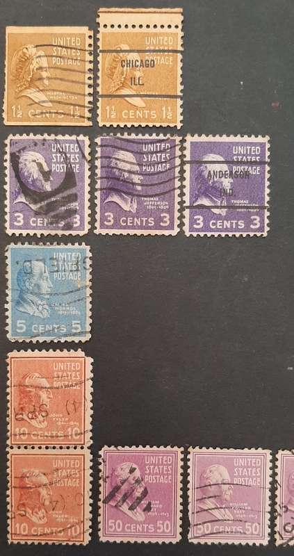 ** Lot 1938 U.S. Presidential Series Stamps x 11 (USED).**