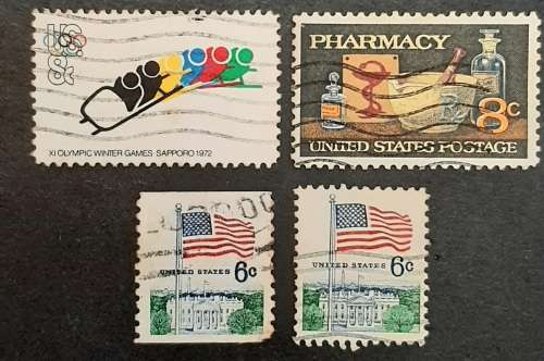 ** Lot 1970s United States Postage Stamps x 4 (USED).**