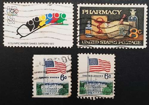 ** Lot 1970s United States Postage Stamps x 4 (USED).**