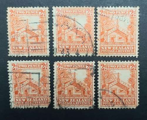 ** Lot 1935 New Zealand 2d Maori House x6 (USED).**