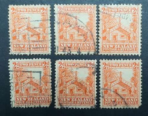 ** Lot 1935 New Zealand 2d Maori House x6 (USED).**
