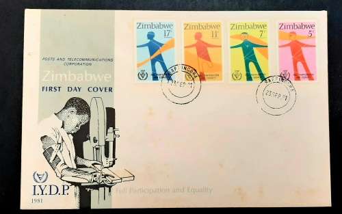 ** 1981 Zimbabwe I.Y.D.P Posts & Telecoms FDC (UNUSED).**