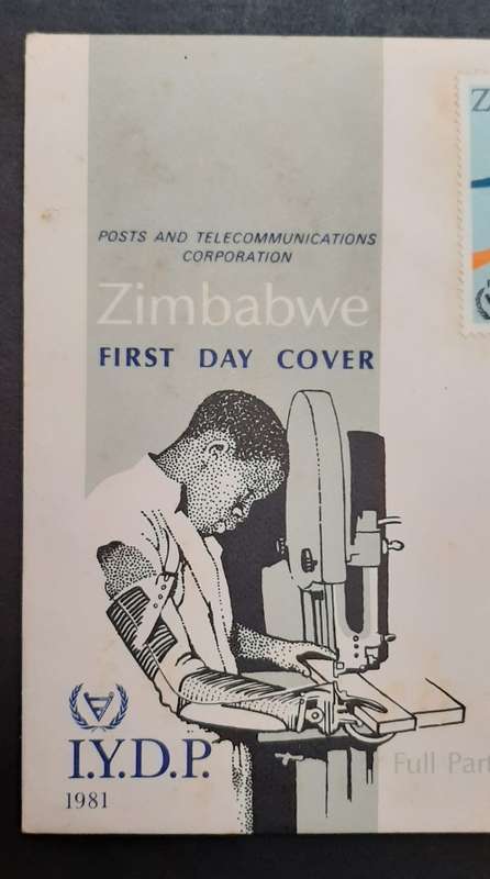 ** 1981 Zimbabwe I.Y.D.P Posts & Telecoms FDC (UNUSED).**