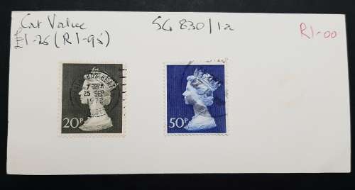 ** 1972 Great Britain QEII 20P & 50P Stamps (USED).**