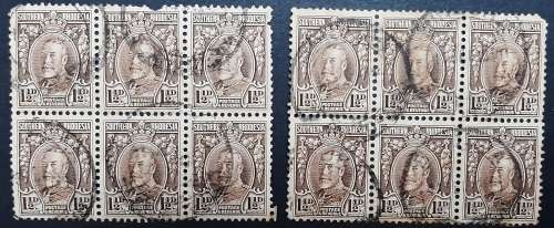 ** RARE :  1933 Southern Rhodesia KGV 1½d Stamps x12 (USED).**