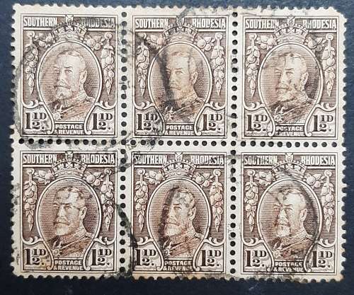 ** RARE :  1933 Southern Rhodesia KGV 1½d Stamps x12 (USED).**
