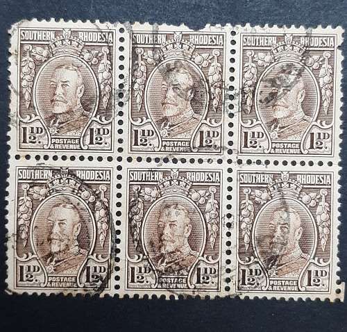 ** RARE :  1933 Southern Rhodesia KGV 1½d Stamps x12 (USED).**