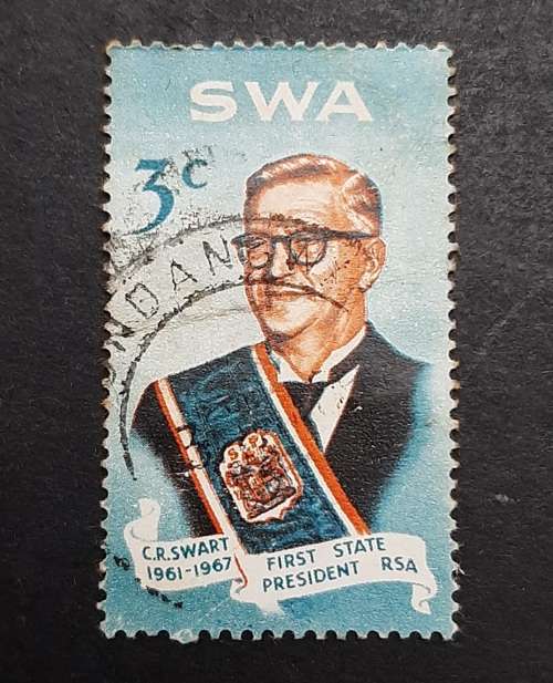 ** 1967 SWA  State President C.R  Swart 3c Stamp (USED).**
