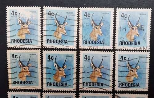 ** 1976 Rhodesia 4c Reedbuck Stamps x14 (USED).**