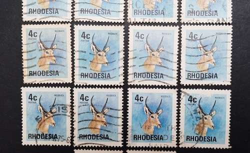 ** 1976 Rhodesia 4c Reedbuck Stamps x14 (USED).**
