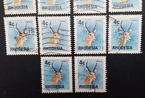 ** 1976 Rhodesia 4c Reedbuck Stamps x14 (USED).**
