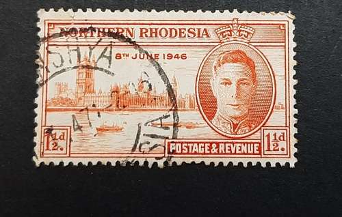 ** 1946 Northern Rhodesia KGVI 3c Orange Stamp (USED).**