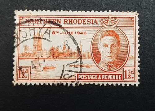 ** 1946 Northern Rhodesia KGVI 3c Orange Stamp (USED).**