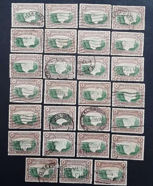** 1935 Southern Rhodesia KGV Victoria Falls 2d Stamps x 27 (USED).**