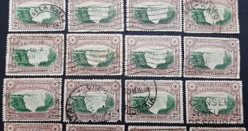 ** 1935 Southern Rhodesia KGV Victoria Falls 2d Stamps x 27 (USED).**