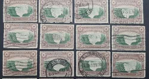 ** 1935 Southern Rhodesia KGV Victoria Falls 2d Stamps x 27 (USED).**