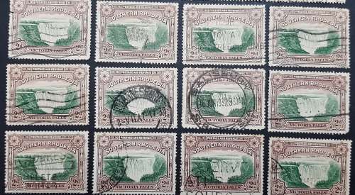 ** 1935 Southern Rhodesia KGV Victoria Falls 2d Stamps x 27 (USED).**