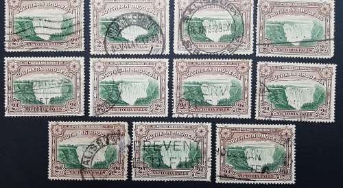 ** 1935 Southern Rhodesia KGV Victoria Falls 2d Stamps x 27 (USED).**