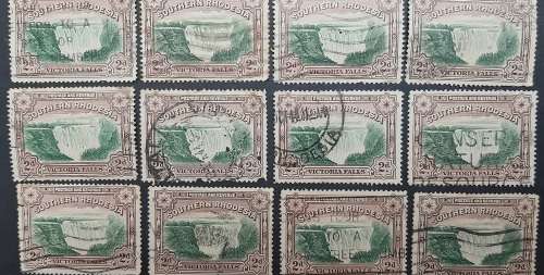** 1935 Southern Rhodesia KGV Victoria Falls 2d Stamps x 27 (USED).**
