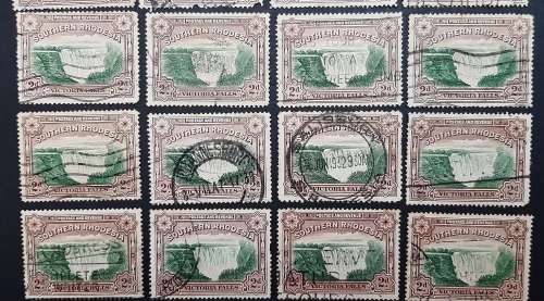 ** 1935 Southern Rhodesia KGV Victoria Falls 2d Stamps x 27 (USED).**