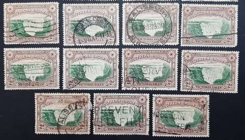 ** 1935 Southern Rhodesia KGV Victoria Falls 2d Stamps x 27 (USED).**