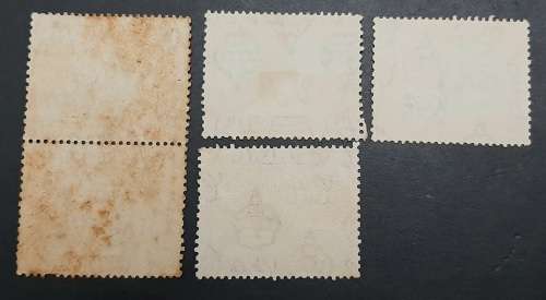 ** 1938 Uganda, Kenya & Tanganyika KGVI 1 Shilling Stamps x5 (USED).**